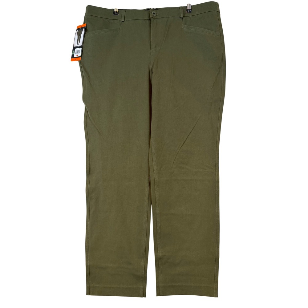 Banana Republic Women 16 Olive Green Slim Straight Stretch Pant Capsule Wardrobe